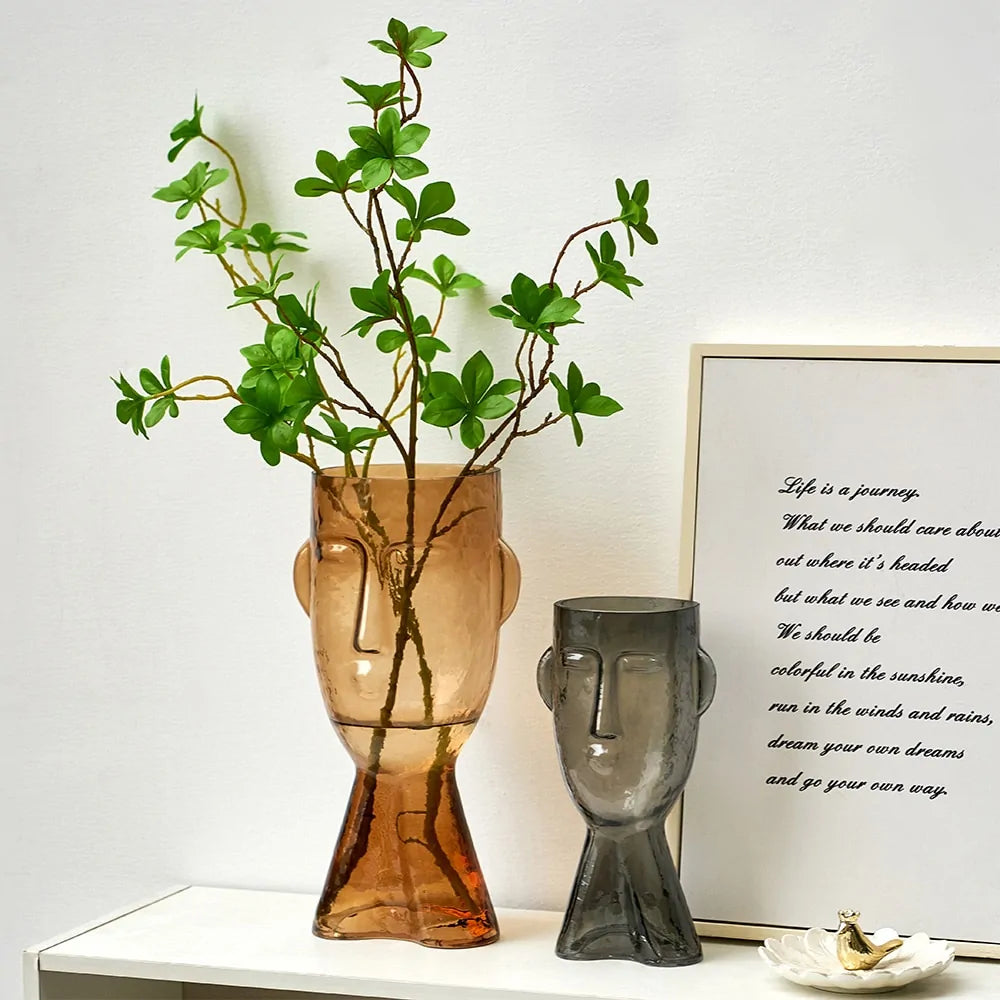 Artistic Decor Head Glass Vase