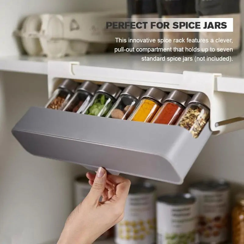 Self-Adhesive Wall-Mounted Spice Rack – No-Drill Kitchen Organizer & Storage Shel