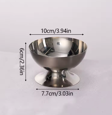Nordic Stainless Steel Dessert & Ice Cream Bowl – Multi-Purpose Café Dish