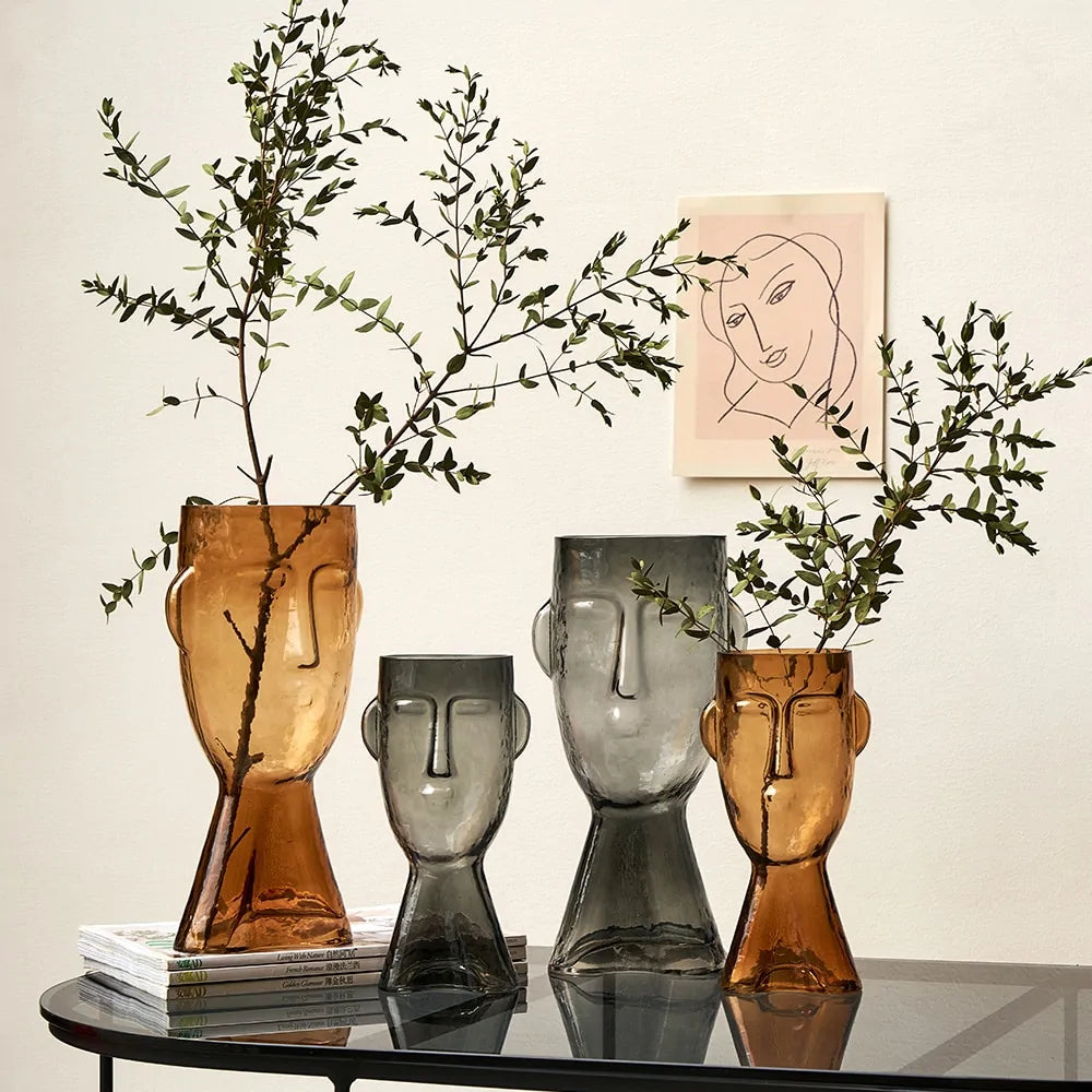 Artistic Decor Head Glass Vase