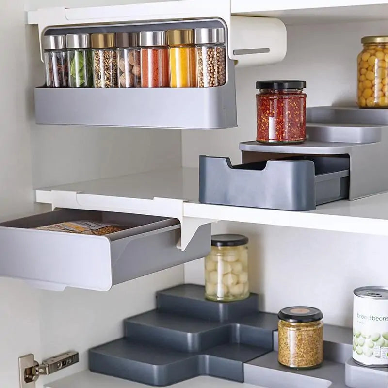 Self-Adhesive Wall-Mounted Spice Rack – No-Drill Kitchen Organizer & Storage Shel
