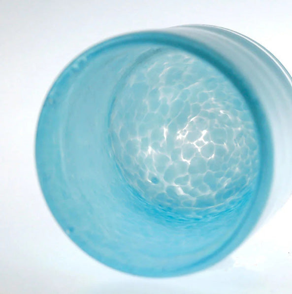 Aokumo Glass – Japanese Sea of Clouds Whiskey Tumbler in Sky Blue Glaz