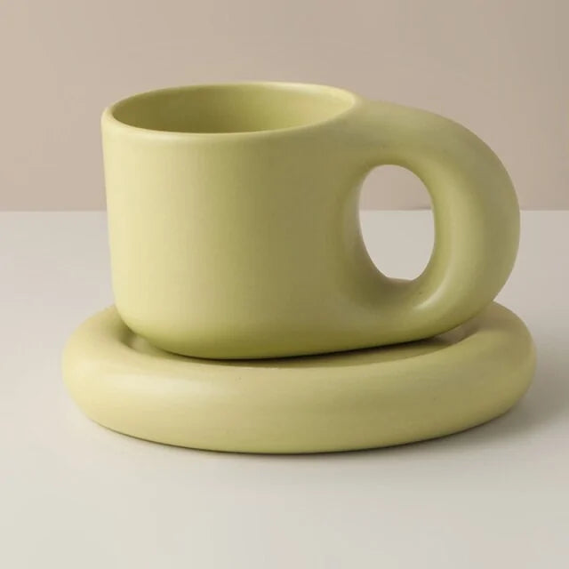 Handcrafted Floral Coffee Cup – Aesthetic Ceramic Mug for Home & Office