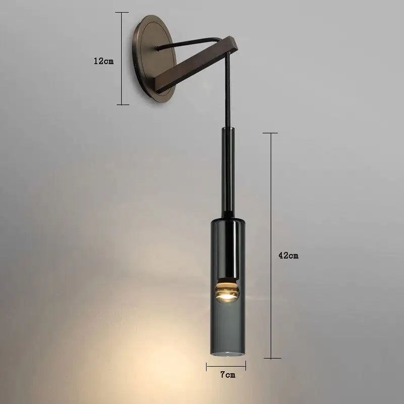 Luxury Glass & Copper Wall Sconce – Vintage Industrial Pendant Light for Home & Bedroom