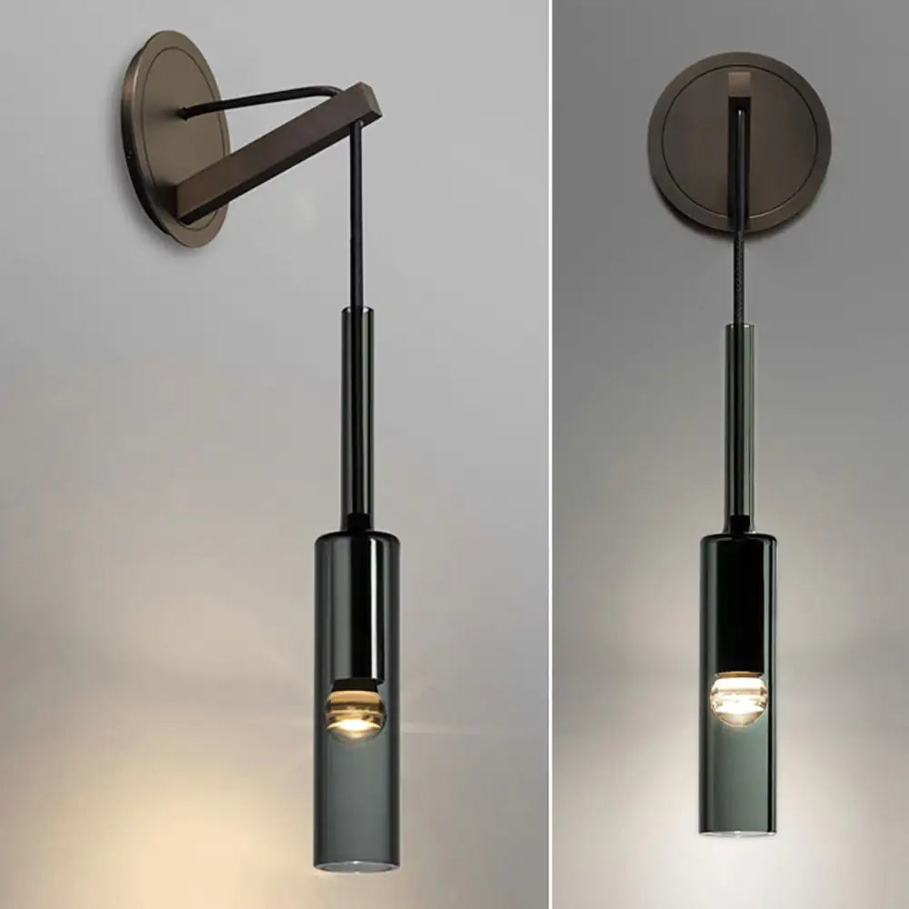 Luxury Glass & Copper Wall Sconce – Vintage Industrial Pendant Light for Home & Bedroom
