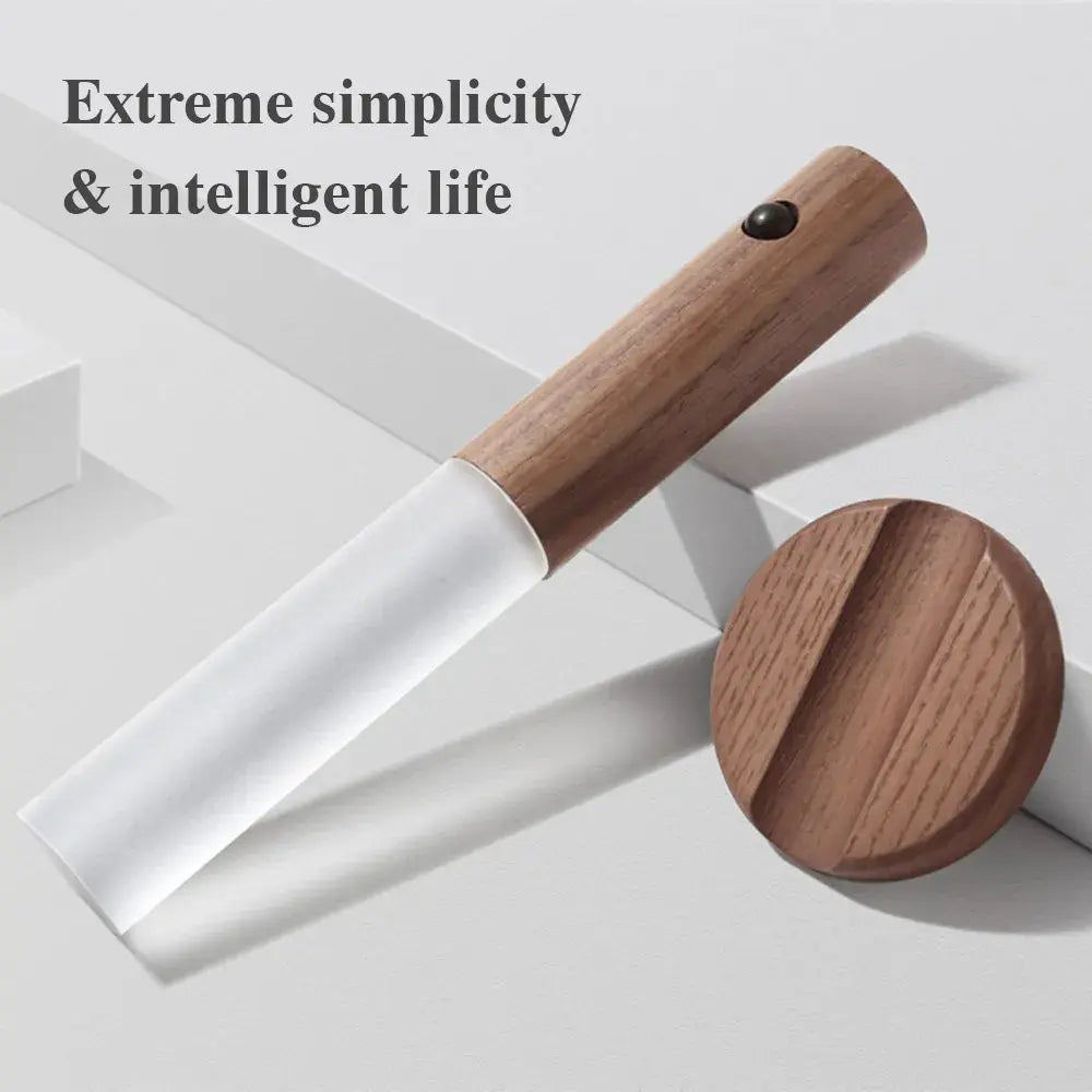 Magnetic LED Wooden Night Light – USB Rechargeable Protable Wall Lamp for Home & Bedroom (Minimalist & Touch Control