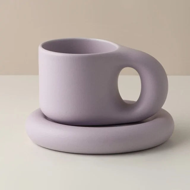 Handcrafted Floral Coffee Cup – Aesthetic Ceramic Mug for Home & Office