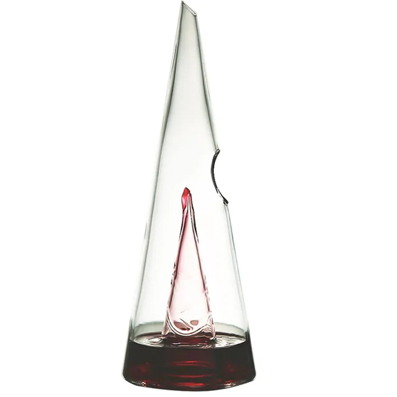 Modern Glass Wine Decanter – Unique Cone-Shaped Aerator for Red & White Wine (Hand-Blown, Elegant Design