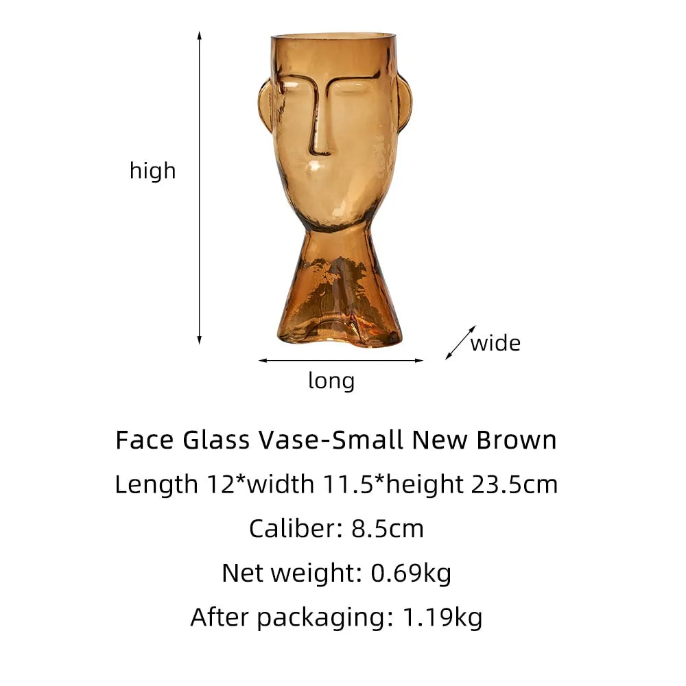 Artistic Decor Head Glass Vase