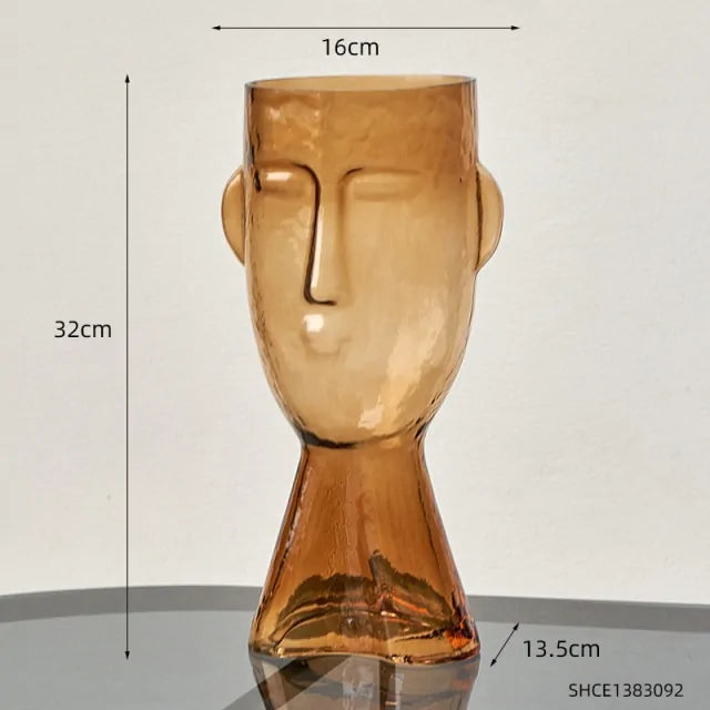 Artistic Decor Head Glass Vase