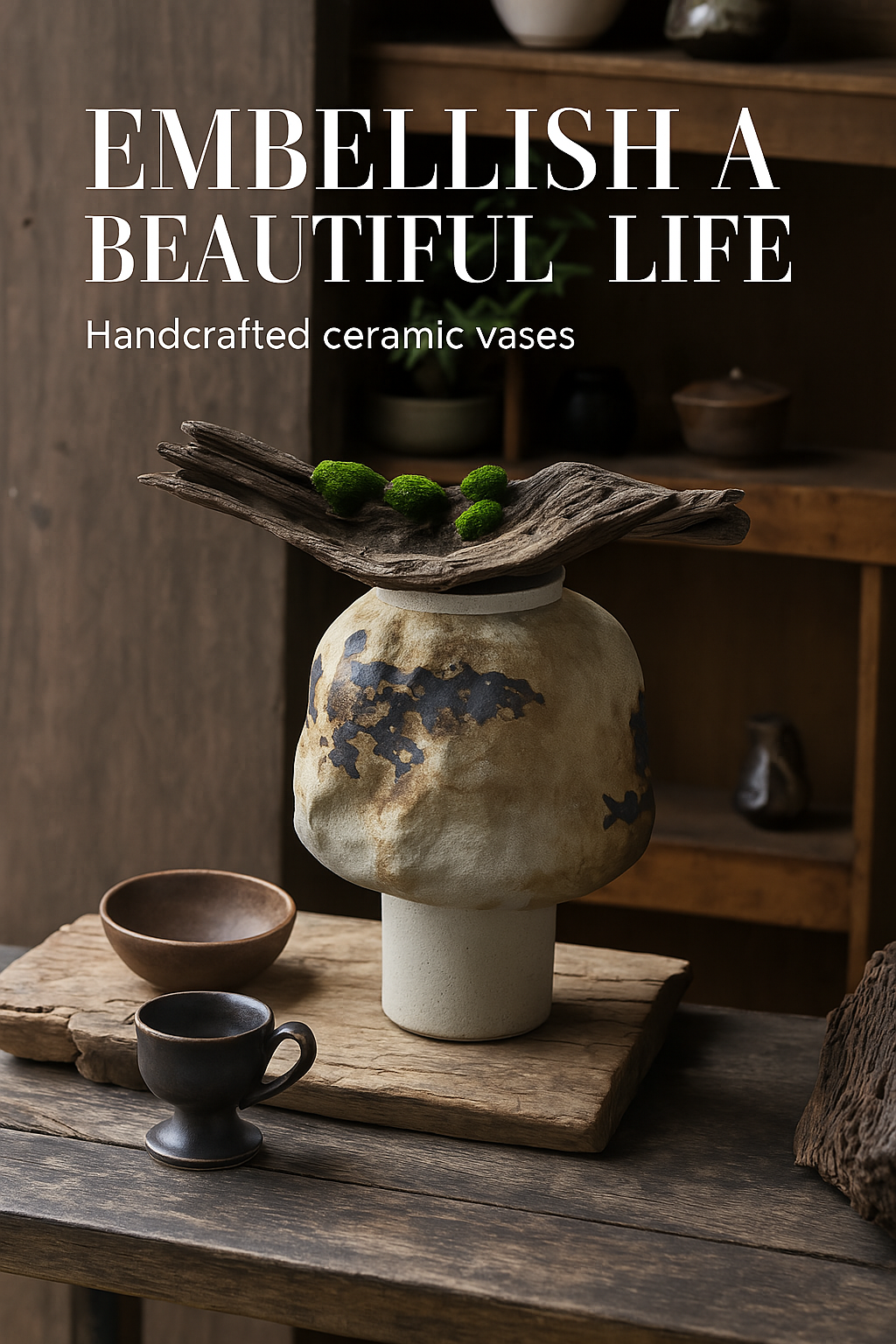 Kumo no Katachi (Cloud Forms) (雲) No.1- Handmade Ceramic Vase