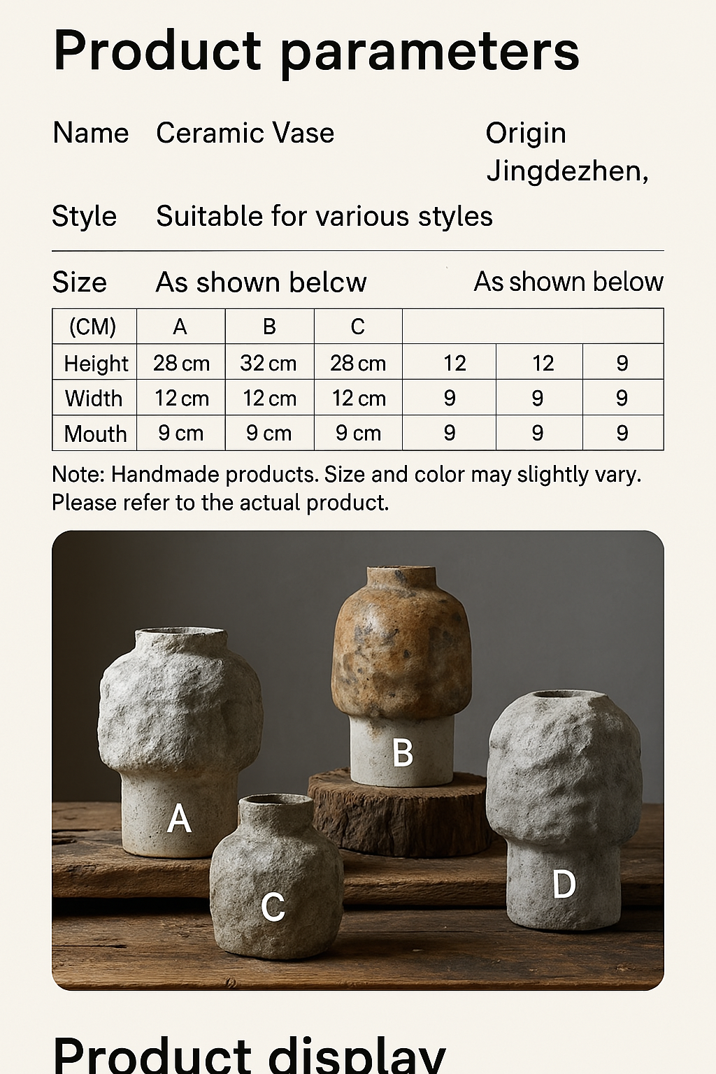 Kumo no Katachi (Cloud Forms) (雲) No.1- Handmade Ceramic Vase
