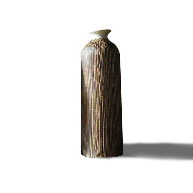 Minimalism Japanese Zen Vase Three-piece Set And Decor Wood Grain