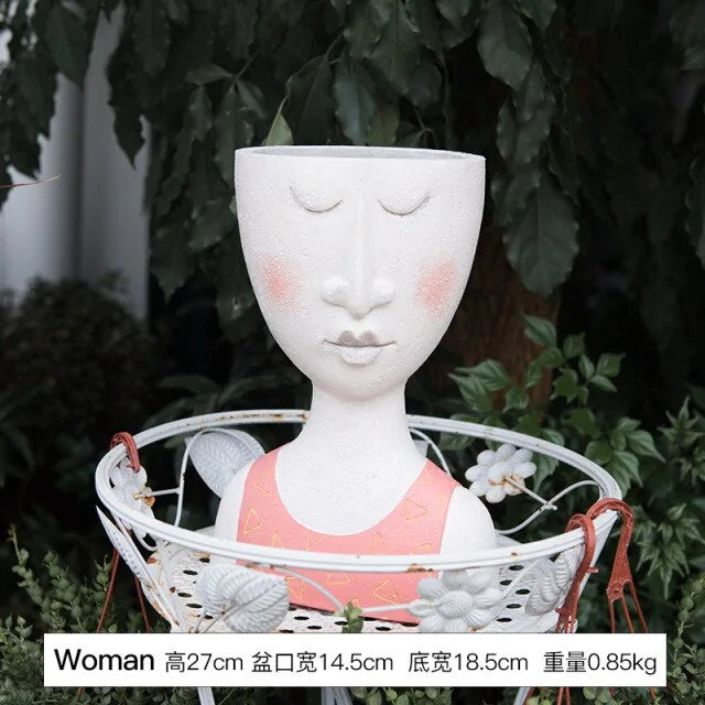 Whimsical Face Planters – Artistic Ceramic Pots for Indoor & Outdoor Decor Vase Sculpture