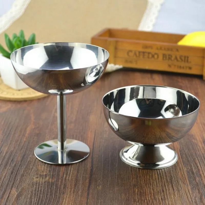 Nordic Stainless Steel Dessert & Ice Cream Bowl – Multi-Purpose Café Dish