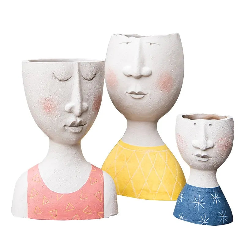 Whimsical Face Planters – Artistic Ceramic Pots for Indoor & Outdoor Decor Vase Sculpture