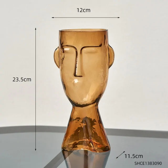 Artistic Decor Head Glass Vase
