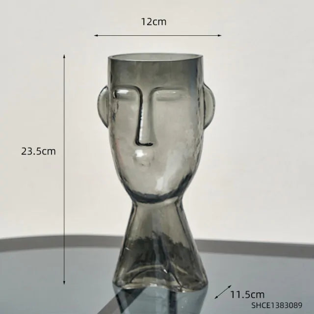 Artistic Decor Head Glass Vase