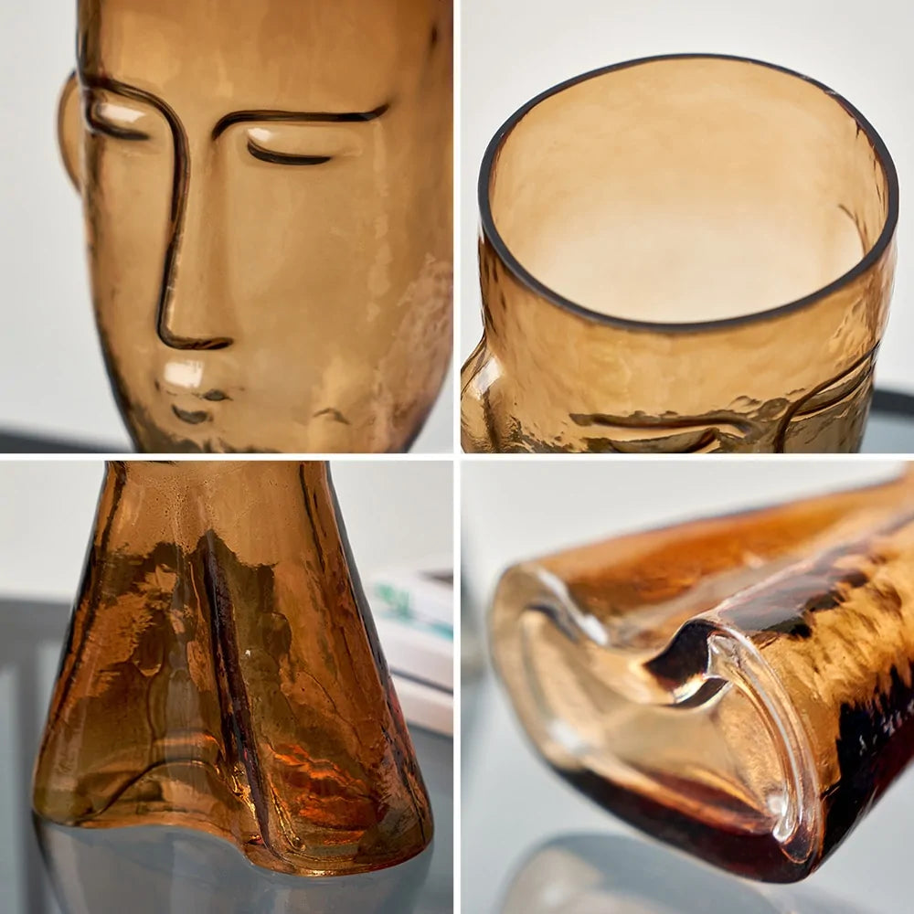 Artistic Decor Head Glass Vase