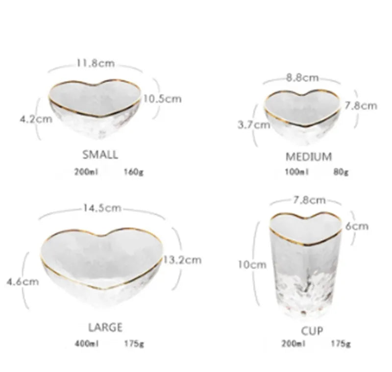 Minimalism Heart-shaped Nordic Glass Bowl
