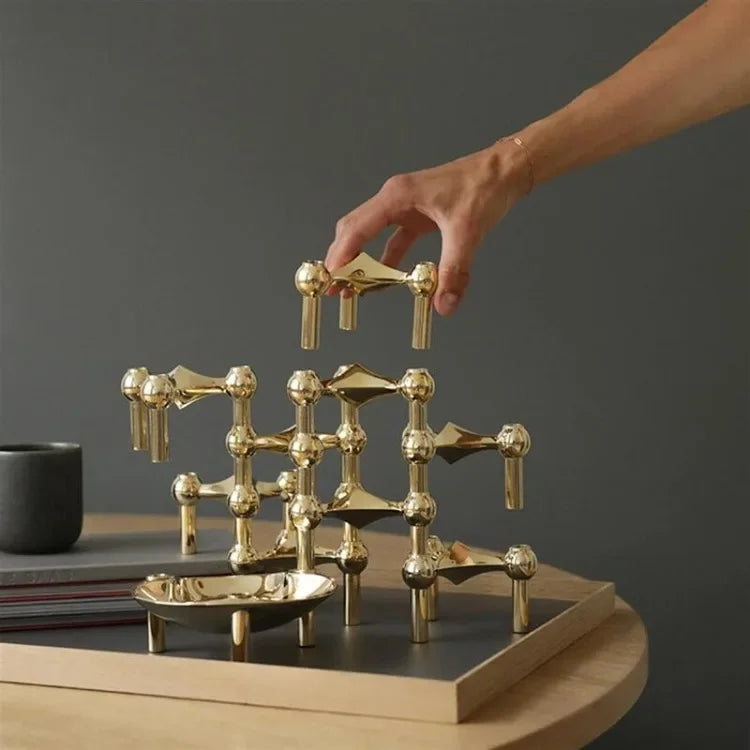 Chrome Constellation No.1 -Modular Molecular Candle Holder