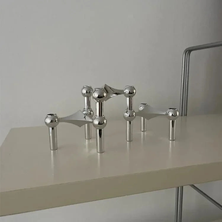 Chrome Constellation No.1 -Modular Molecular Candle Holder