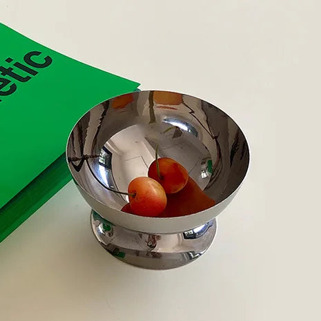 Nordic Stainless Steel Dessert & Ice Cream Bowl – Multi-Purpose Café Dish