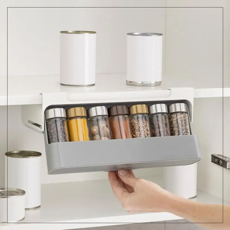 Self-Adhesive Wall-Mounted Spice Rack – No-Drill Kitchen Organizer & Storage Shel