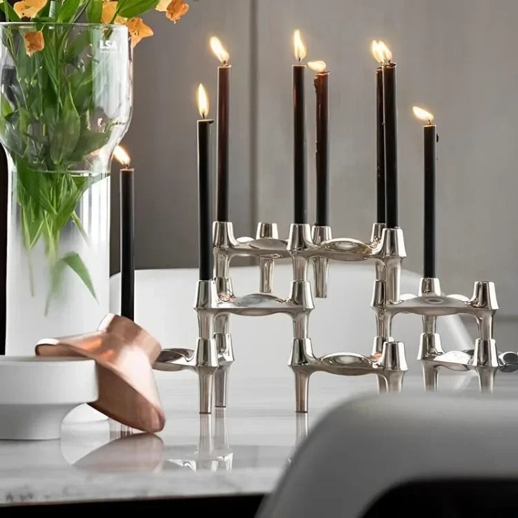 Chrome Constellation No.1 -Modular Molecular Candle Holder