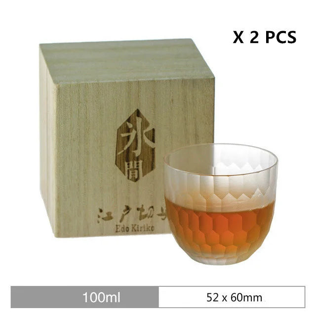 Yuki Glass – Limited Edition Japanese Crystal Whiskey Cup with Hexagonal Ice-Inspired Texture (Gift Box)