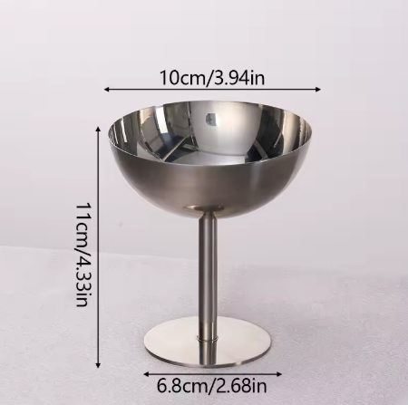 Nordic Stainless Steel Dessert & Ice Cream Bowl – Multi-Purpose Café Dish