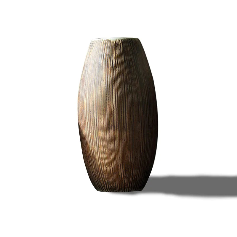 Minimalism Japanese Zen Vase Three-piece Set And Decor Wood Grain