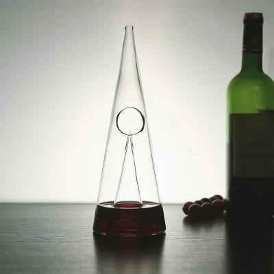 Modern Glass Wine Decanter – Unique Cone-Shaped Aerator for Red & White Wine (Hand-Blown, Elegant Design