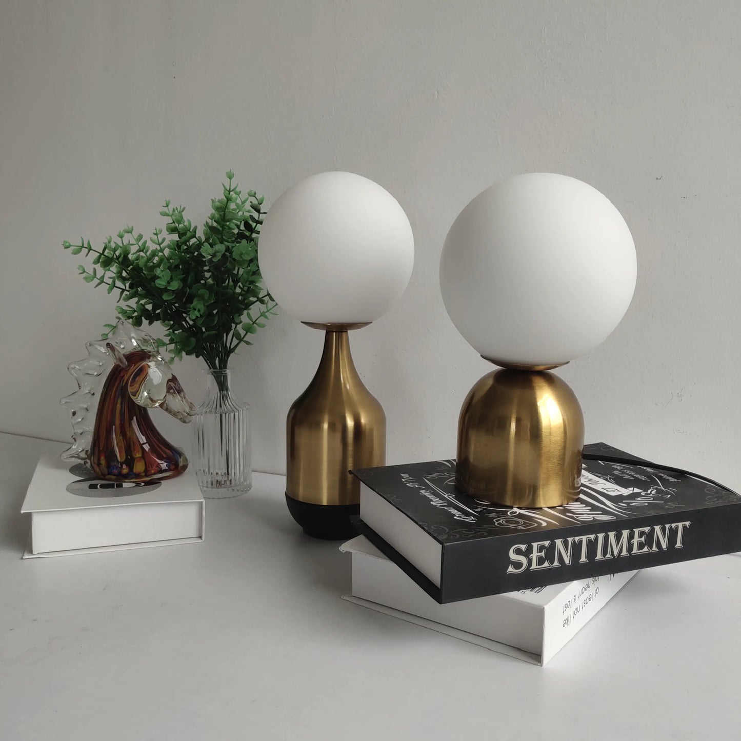 Modern Minimalism Home Nordic Glass Ball Brass Table Lamps