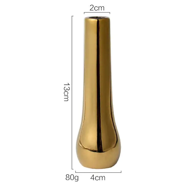 Gold Metal Vase Set – Contemporary Minimalist Home Decor for Flowers & Pampas Grass