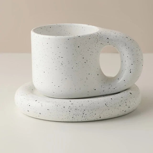 Handcrafted Floral Coffee Cup – Aesthetic Ceramic Mug for Home & Office