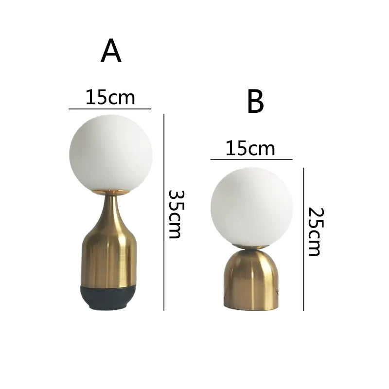 Modern Minimalism Home Nordic Glass Ball Brass Table Lamps