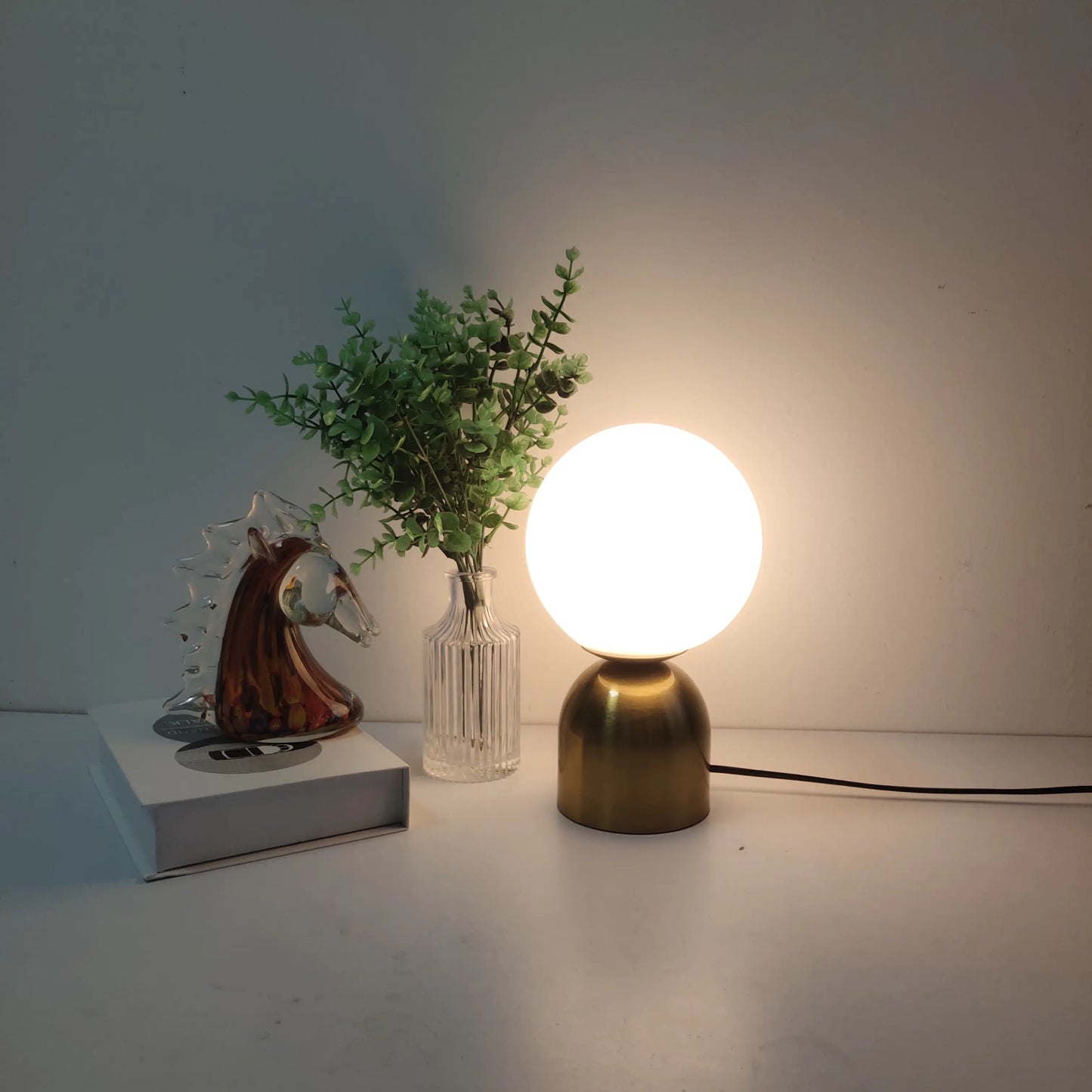 Modern Minimalism Home Nordic Glass Ball Brass Table Lamps