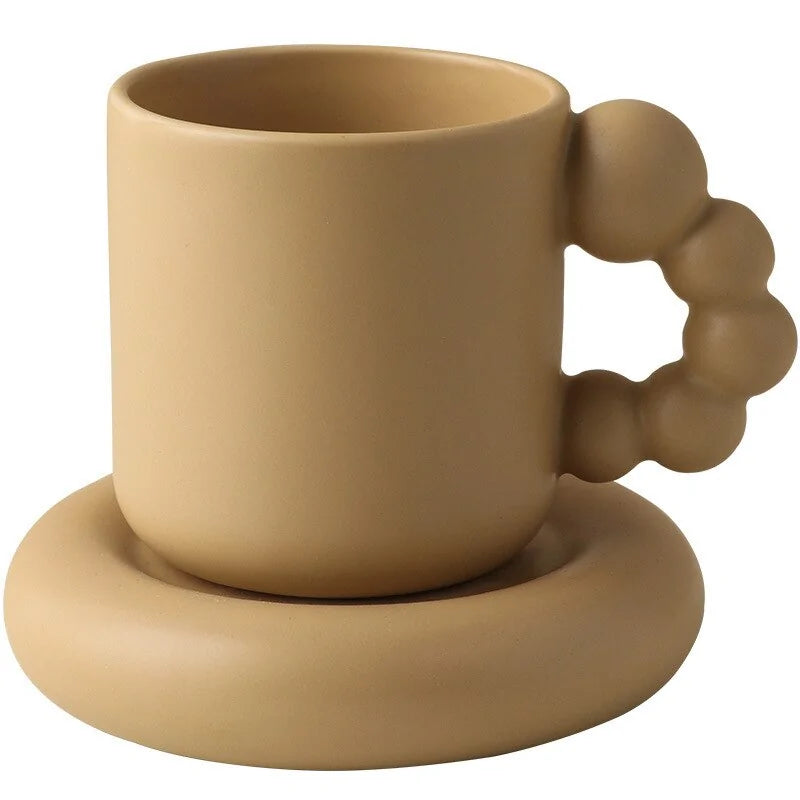 Handcrafted Floral Coffee Cup – Aesthetic Ceramic Mug for Home & Office