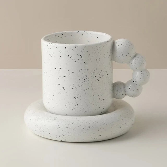 Handcrafted Floral Coffee Cup – Aesthetic Ceramic Mug for Home & Office