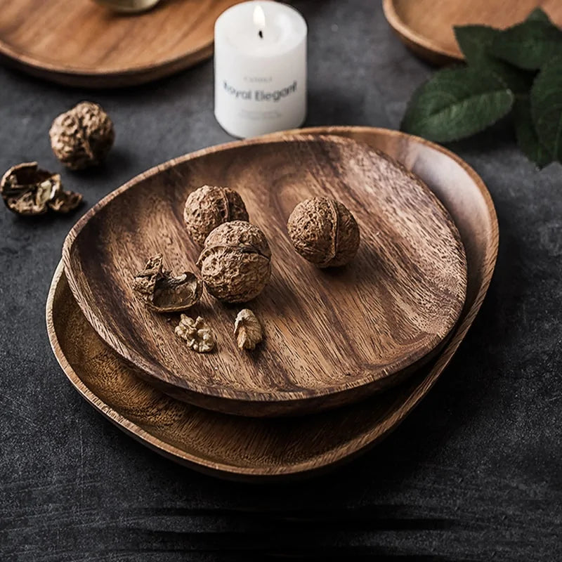 Natural Elegance Rustic Wood Serving Plate