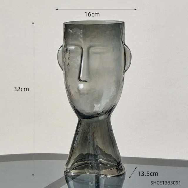 Artistic Decor Head Glass Vase
