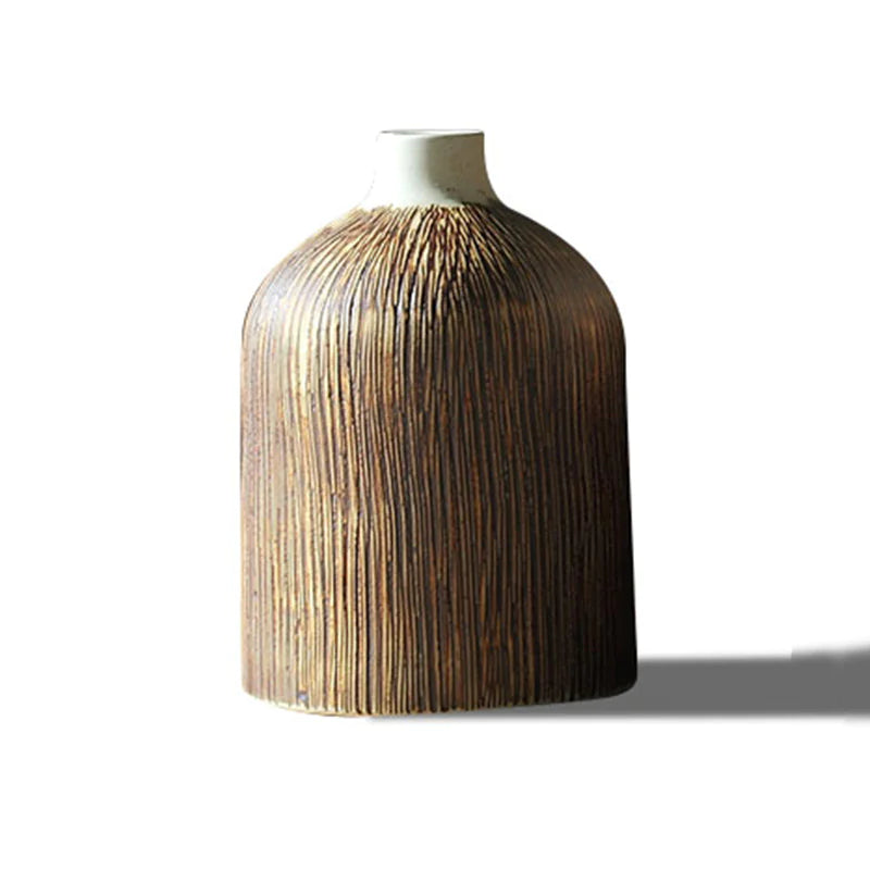 Minimalism Japanese Zen Vase Three-piece Set And Decor Wood Grain