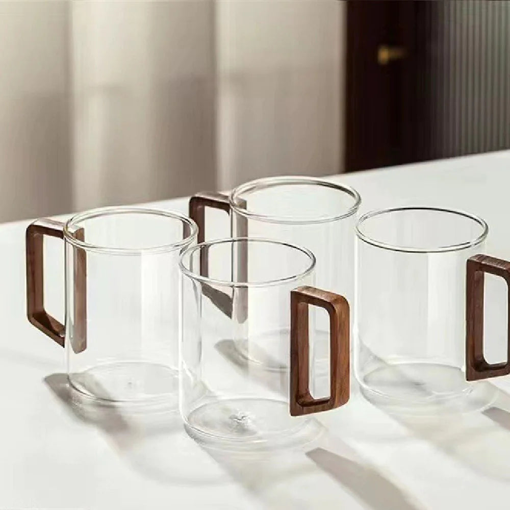 Chic Borosilicate Glass Mug – Heat-Resistant Coffee & Tea Cup with Elegant Handle