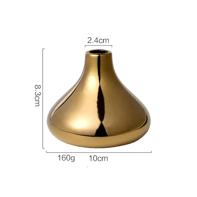Gold Metal Vase Set – Contemporary Minimalist Home Decor for Flowers & Pampas Grass