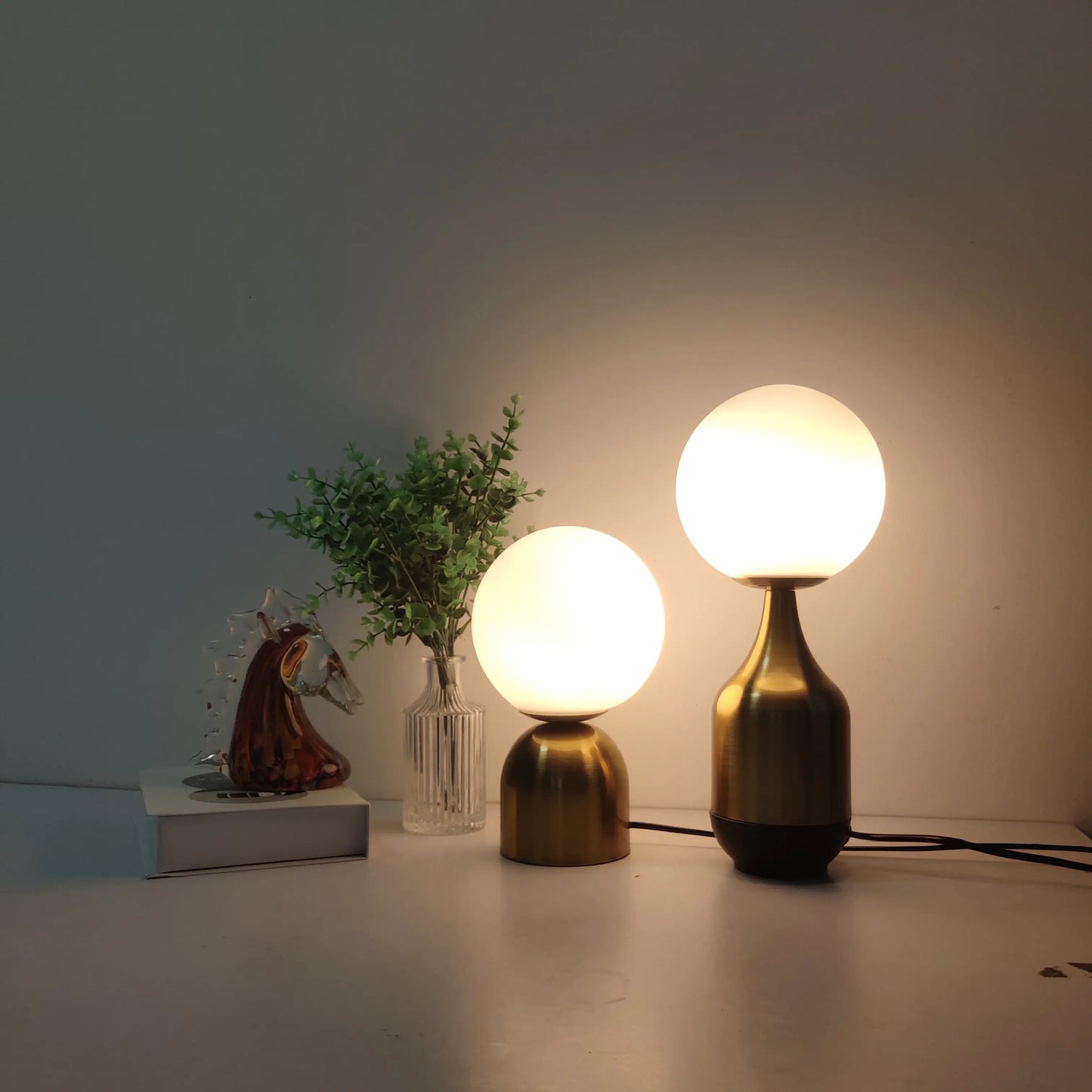 Modern Minimalism Home Nordic Glass Ball Brass Table Lamps